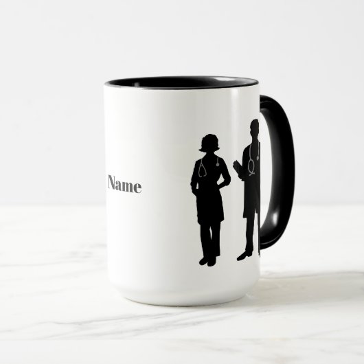 Tasse der Silhouette von Ärzten (VorderseiteRechts)