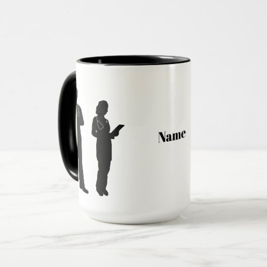 Tasse der Silhouette von Ärzten (Vorderseite Links)