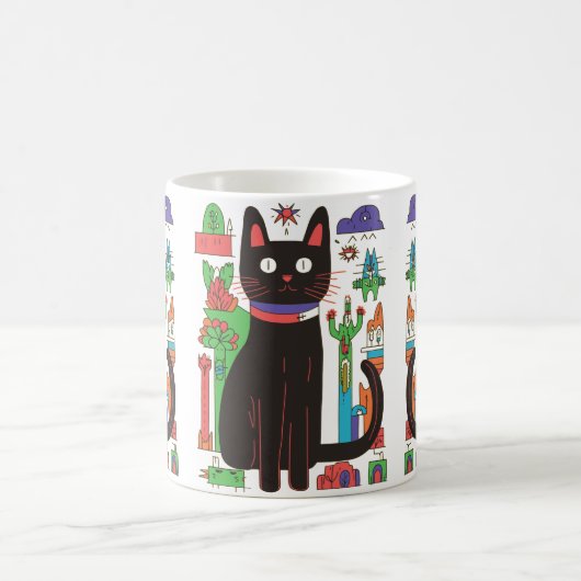 Tasse der spielerischen Black Cat (Mittel)