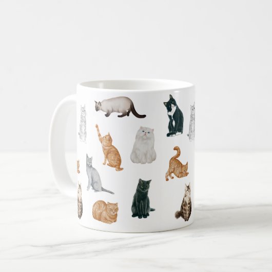 Tasse der spielerischen Katzen (Vorderseite Links)