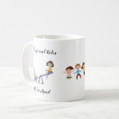 Tasse der Spielplatzregeln (Vorderseite Links)