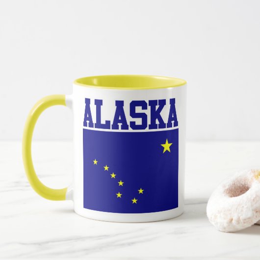 Tasse der Staatsflagge Alaska (Mit Donut)