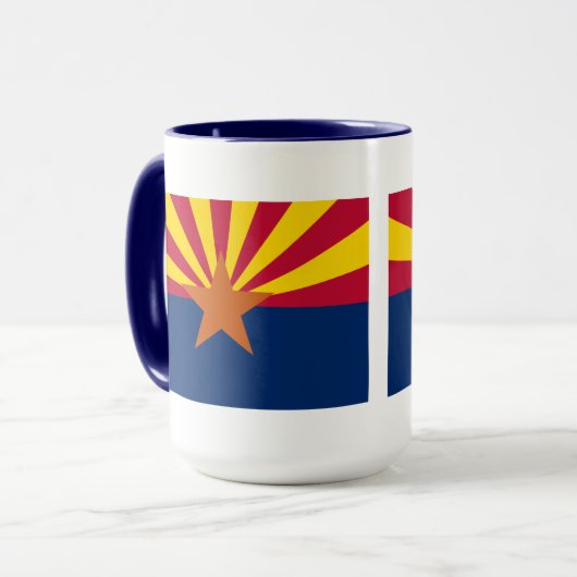 Tasse der Staatsflagge von Arizona (Vorderseite Links)