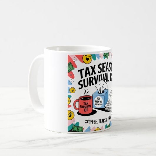 Tasse der Steuersaison: Kaffee, Tee & 1040 Formula (Vorderseite Links)