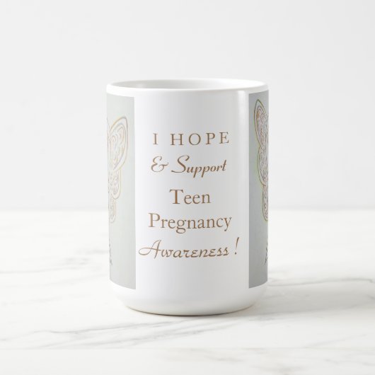 Tasse der Teenager-Schwangerschaft Weißer Ribbon-E (Mittel)