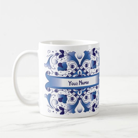 Tasse der Teppiche in Blau und Weiß (Links)