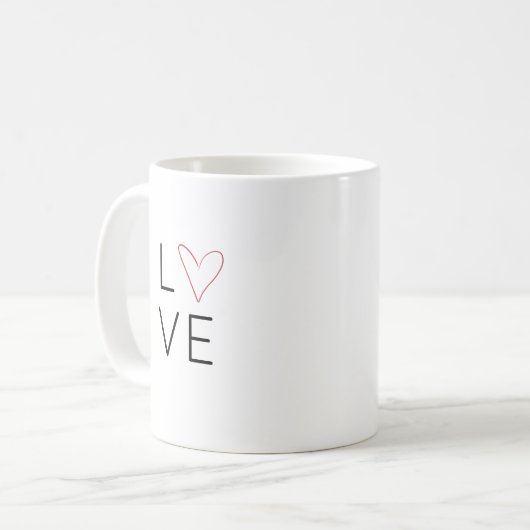 Tasse der Valentine: "LIEBE" (Vorderseite Links)