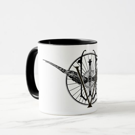 Tasse der Vermont Wheel Club Logos (Vorderseite Links)
