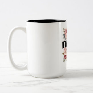 Tasse der Vintagen Blume in Schwarz und Rosa