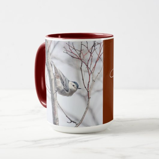 Tasse der Vogelbeobachtung Nuthatch (Vorderseite Links)