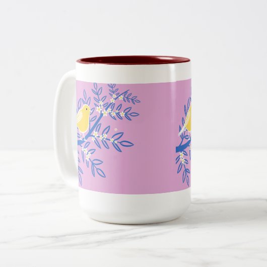 Tasse der Vogelkunst (Vorderseite Links)