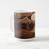 Tasse der Waldnächtenszene | Carved Pine Tree (Vorderseite Links)