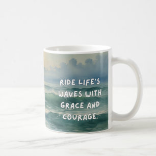 Tasse der Wasserfarbenwellen - Wellen reiten