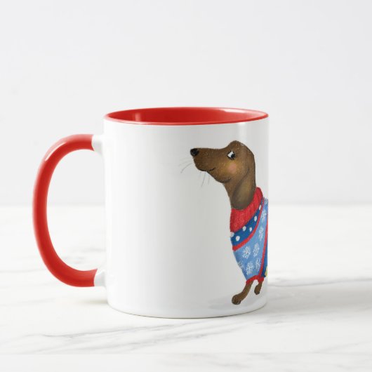 Tasse der Weihnachtszeit-Dackel (Links)