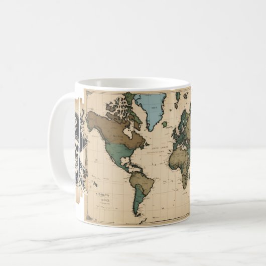 Tasse der Weltkarte (Vorderseite Links)