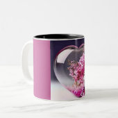 Tasse der Zuneigung: Blumenherzendesign für Kaffee (Vorderseite Links)