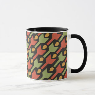 Tasse des ägyptischen Rot-Grüne-Pfeil-Musters