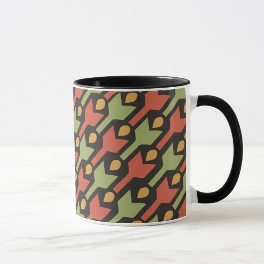 Tasse des ägyptischen Rot-Grüne-Pfeil-Musters (Rechts)