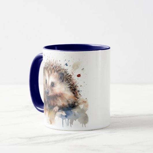 Tasse des Aquarell-Igels (Vorderseite Links)