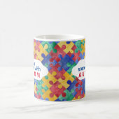 Tasse des Autismus Aquarellpuzzles (Mittel)