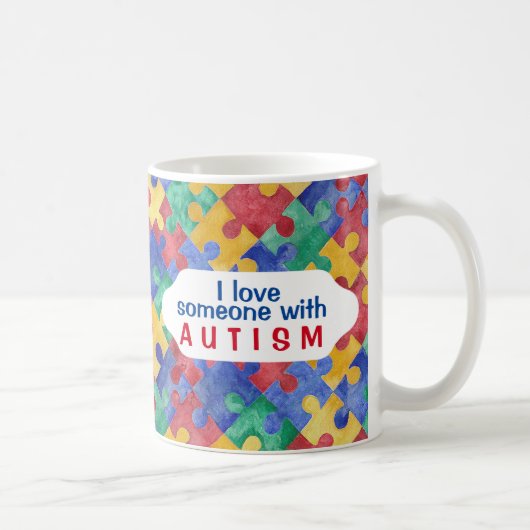 Tasse des Autismus Aquarellpuzzles (Rechts)