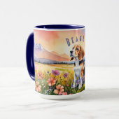 Tasse des Beagle, individuelle Sonnenaufgang der l (Vorderseite Links)