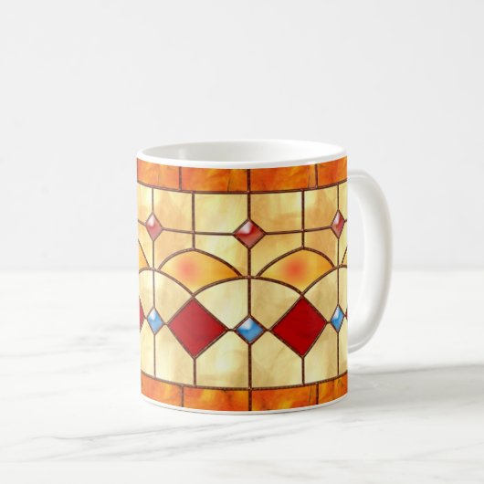 Tasse des befleckten Glases Auftragart Tiffany (VorderseiteRechts)