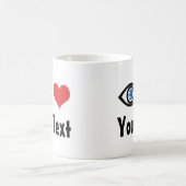 Tasse des benutzerdefinierten Augenerinns (I Liebe (Mittel)