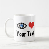 Tasse des benutzerdefinierten Augenerinns (I Liebe (Links)