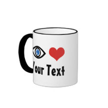 Tasse des benutzerdefinierten Augenerinns (I Liebe