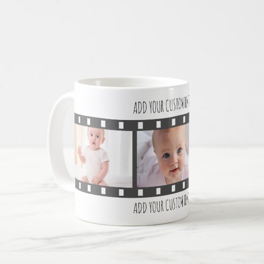 Tasse des benutzerdefinierten Fotos mit Text (Vorderseite Links)