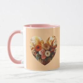 Tasse des blühenden Herzkaffees (sanfte Blume)