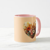 Tasse des blühenden Herzkaffees (sanfte Blume) (VorderseiteRechts)