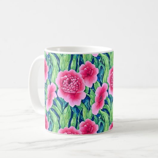 Tasse des Blumenkaffees (Vorderseite Links)