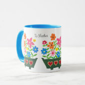 Tasse des Blumenkaffees für Mutter (Vorderseite Links)