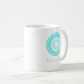 Tasse des Blumenkrauts, Türkis (VorderseiteRechts)