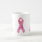 Tasse des Brustkrebses Blumenrosa-Ribbon (Mittel)