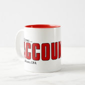 Tasse des Buchhalters Gewohnheitsmäßiges Wortspiel (Vorderseite Links)