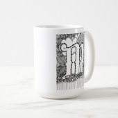 Tasse des Buchstabe-M, Kunst durch Kaffee-Tasse (VorderseiteRechts)