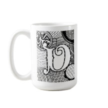 Tasse des Buchstabe-V, Kunst durch Kaffee-Tasse