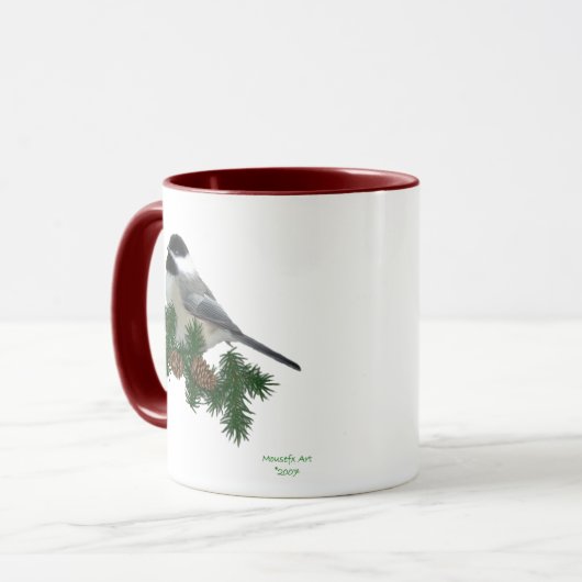 Tasse des Chickadee-(Kiefer) (Vorderseite Links)