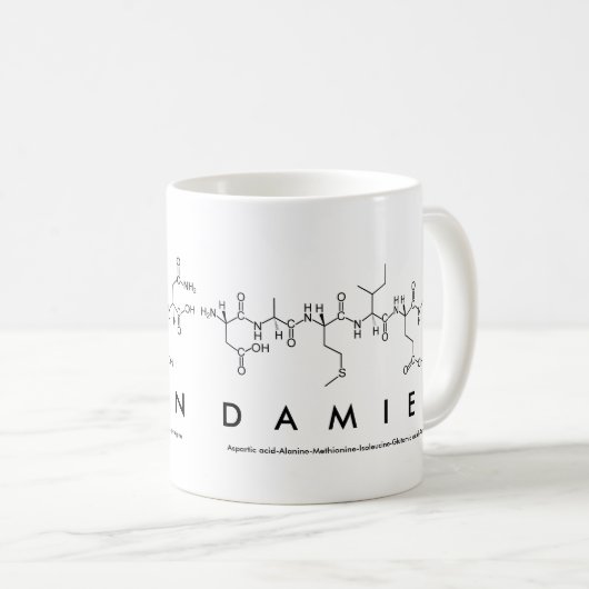 Tasse des Damien Peptids (VorderseiteRechts)