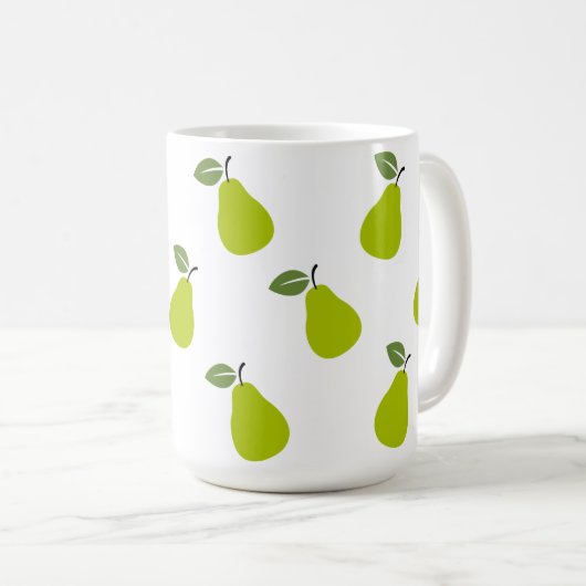 Tasse des Designmusters für grüne Birnen (VorderseiteRechts)