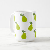 Tasse des Designmusters für grüne Birnen (Vorderseite Links)