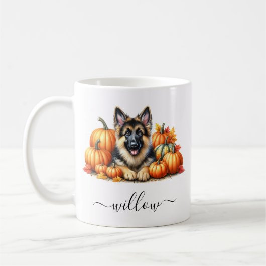 Tasse des deutschen Schäferfalles mit Personalisie (Links)