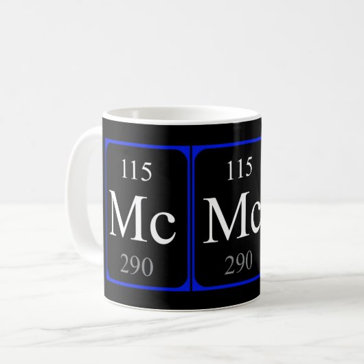 Tasse des Elements 115 - Moscovium Schwarzes (Vorderseite Links)