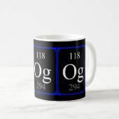 Tasse des Elements 118 - Oganesson Schwarzes (VorderseiteRechts)