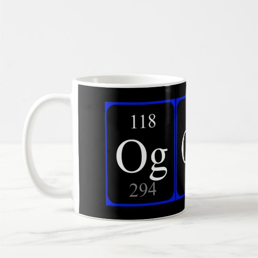 Tasse des Elements 118 - Oganesson Schwarzes (Links)