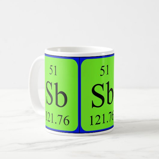 Tasse des Elements 51 - Antimon (Vorderseite Links)