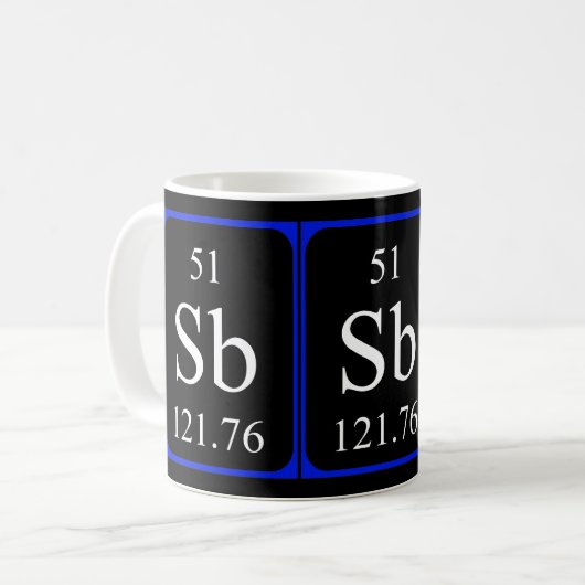Tasse des Elements 51 - Antimonschwarz (Vorderseite Links)